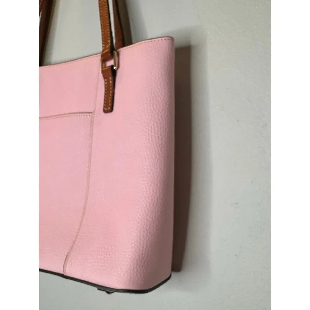DOONEY & BOURKE Pale Pink Pebbled Leather Lexington Shopper Shoulder Bag